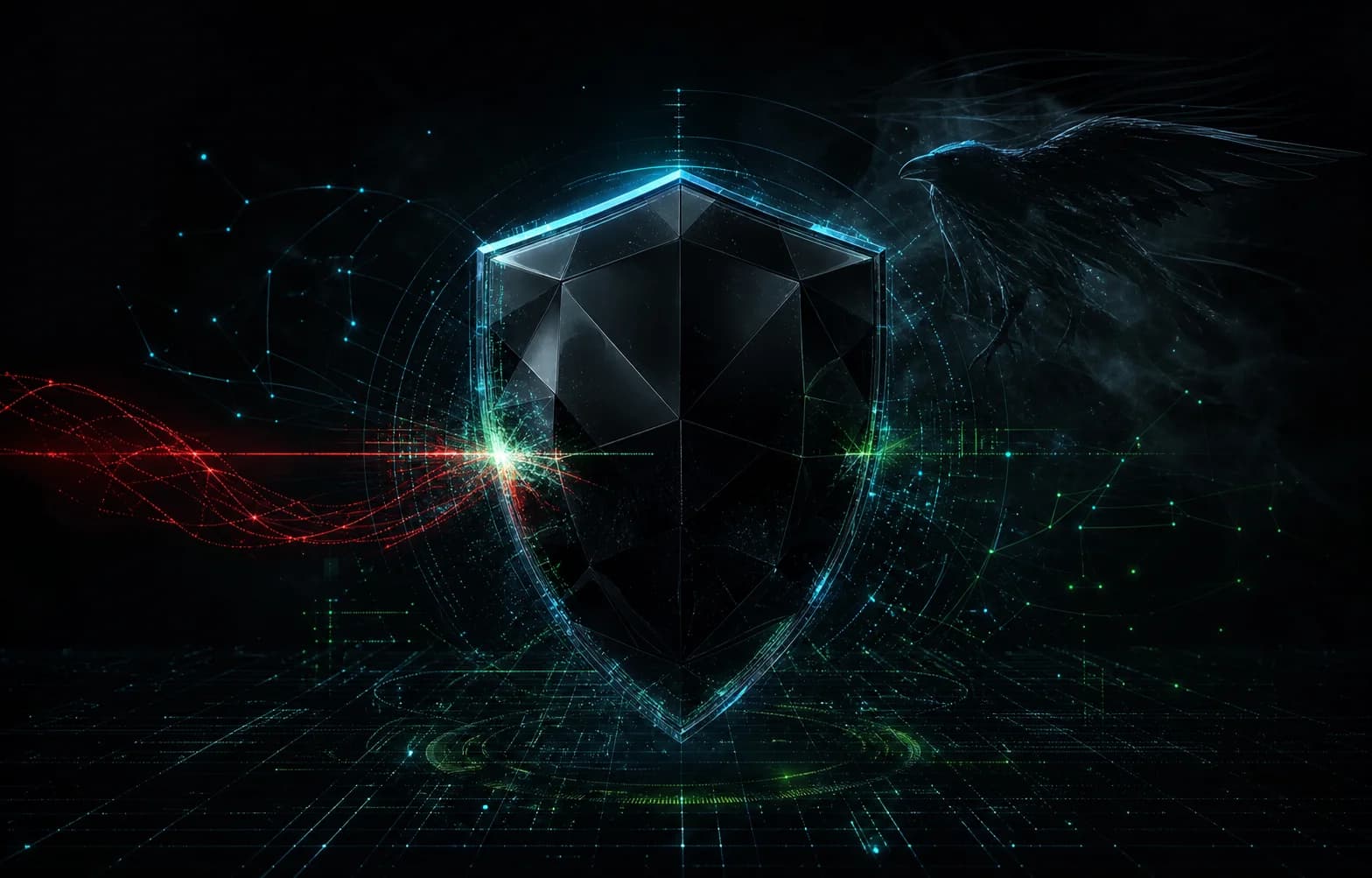 SPECTRE shield and raven security artwork